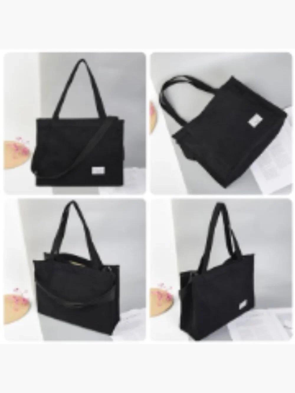 Corduroy Tote Bag for Women Travel Crossbody Purse Shoulder Work Handbag
